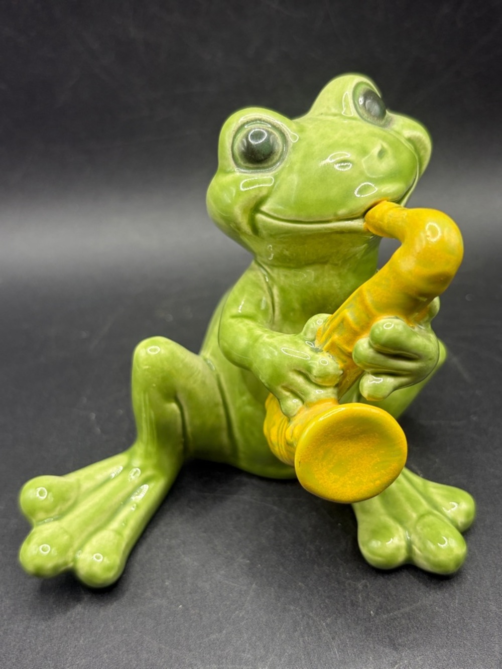 Goebel West Germany Vintage Frog Playing Saxophone Ceramic Figurine Figure Decor